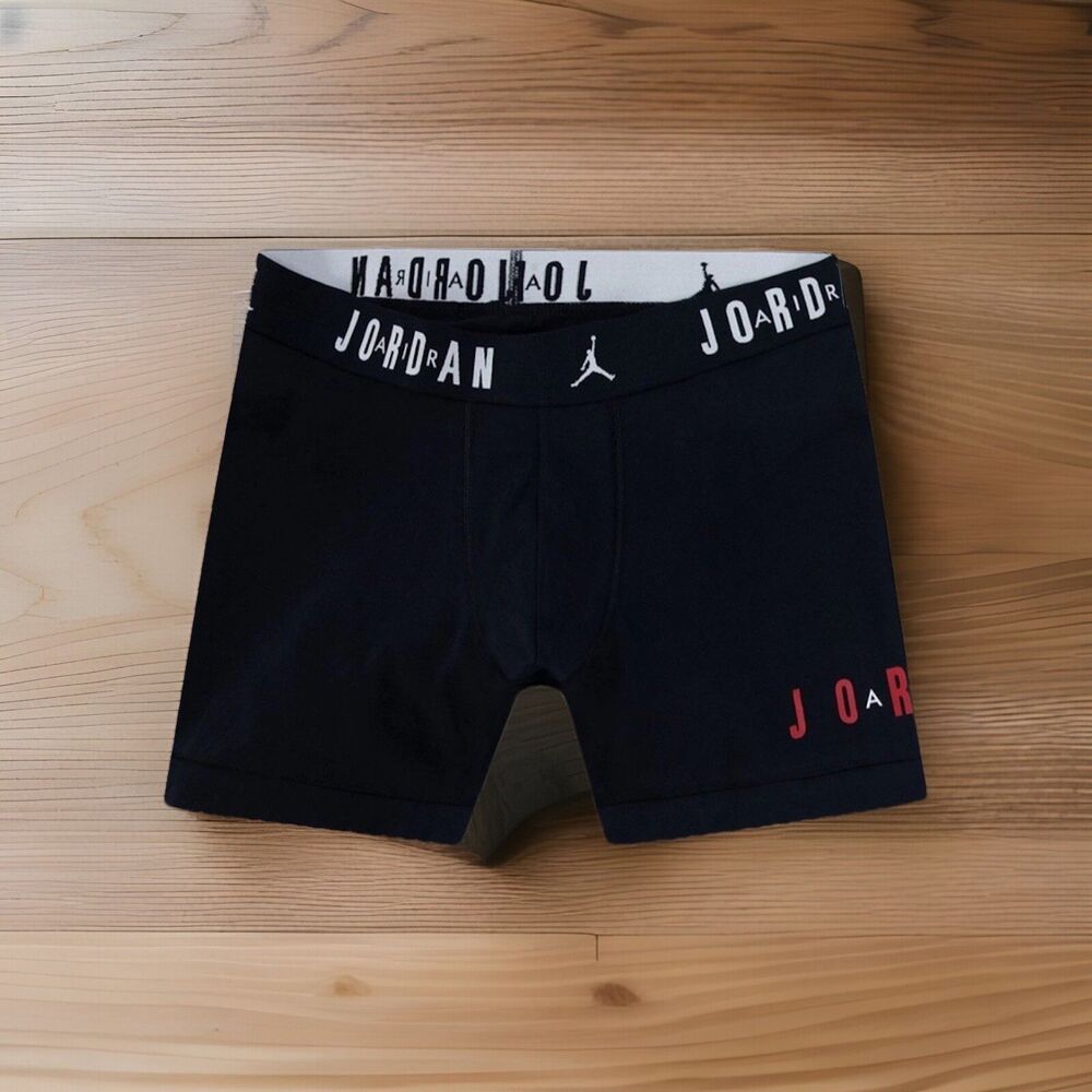 Air Jordan Boxer Brief Mens Jumpman Flight Cotton Stretch 2 Pack Black Medium - Picture 8 of 8